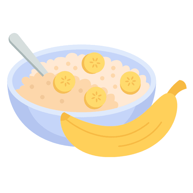 Whole Grain Oatmeal with Bananas and Milk